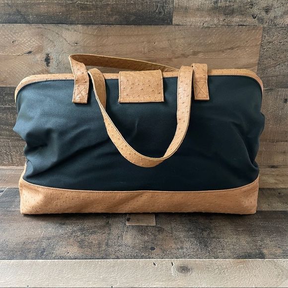 Elizabeth Arden Vegan Ostrich Shoulder Satchel Travel Bag - Picture 3 of 13